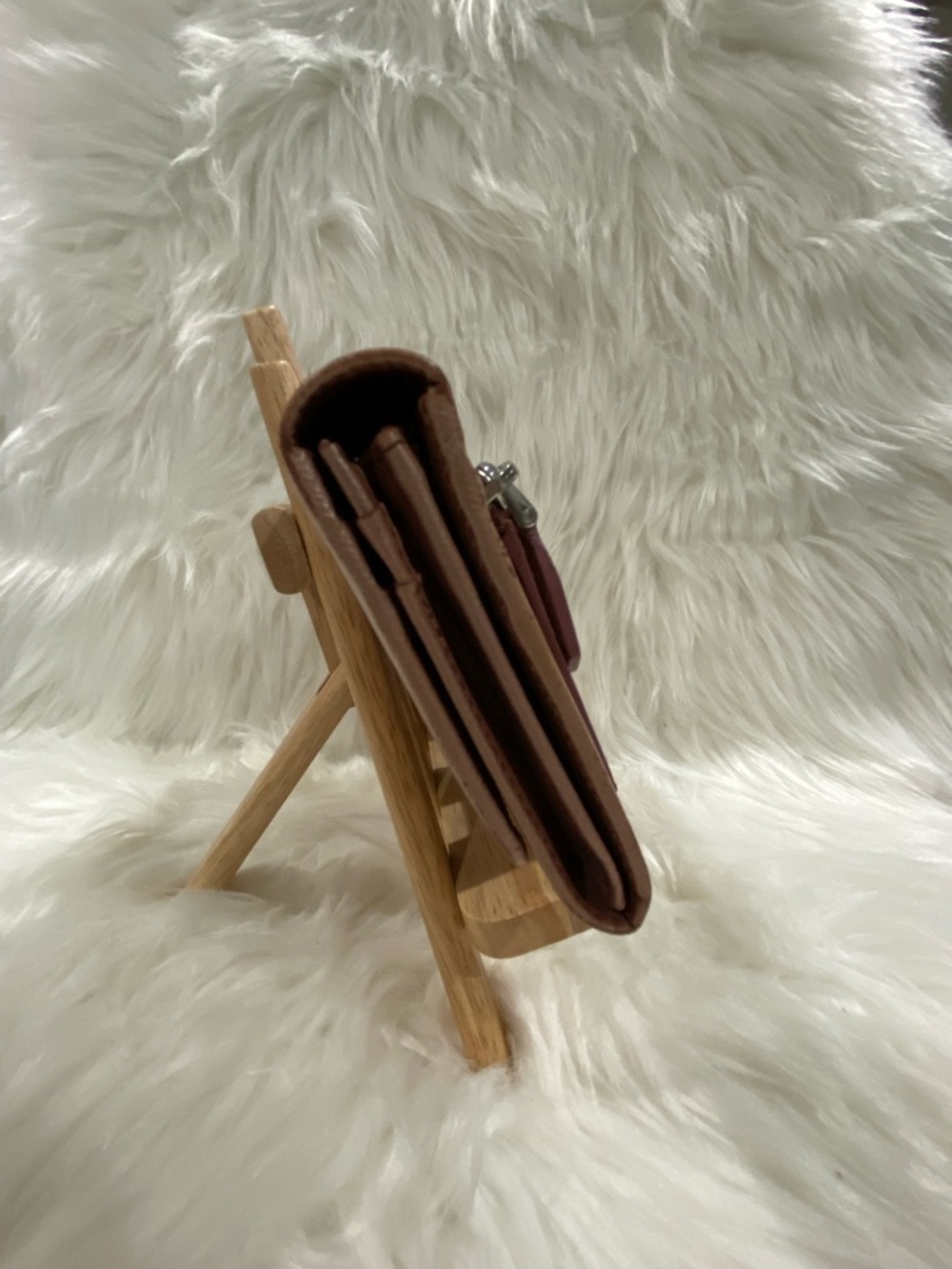 PRADA Rose Gold Saffiano Leather Long Wallet with Silver Logo - Picture 5 of 16